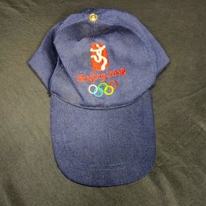 Beijing Olympics 2008 Baseball Hat Cap Navy Strapback White Red Logo